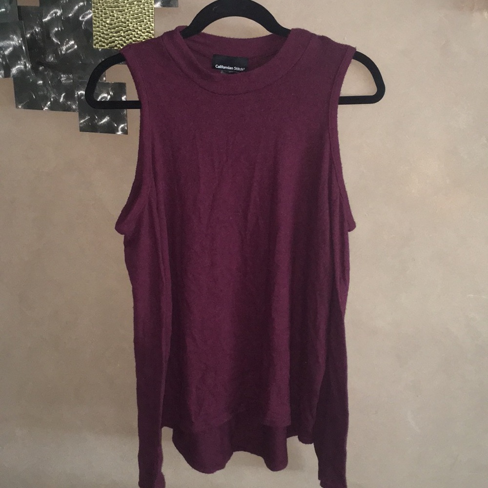 Cold shoulder sweater